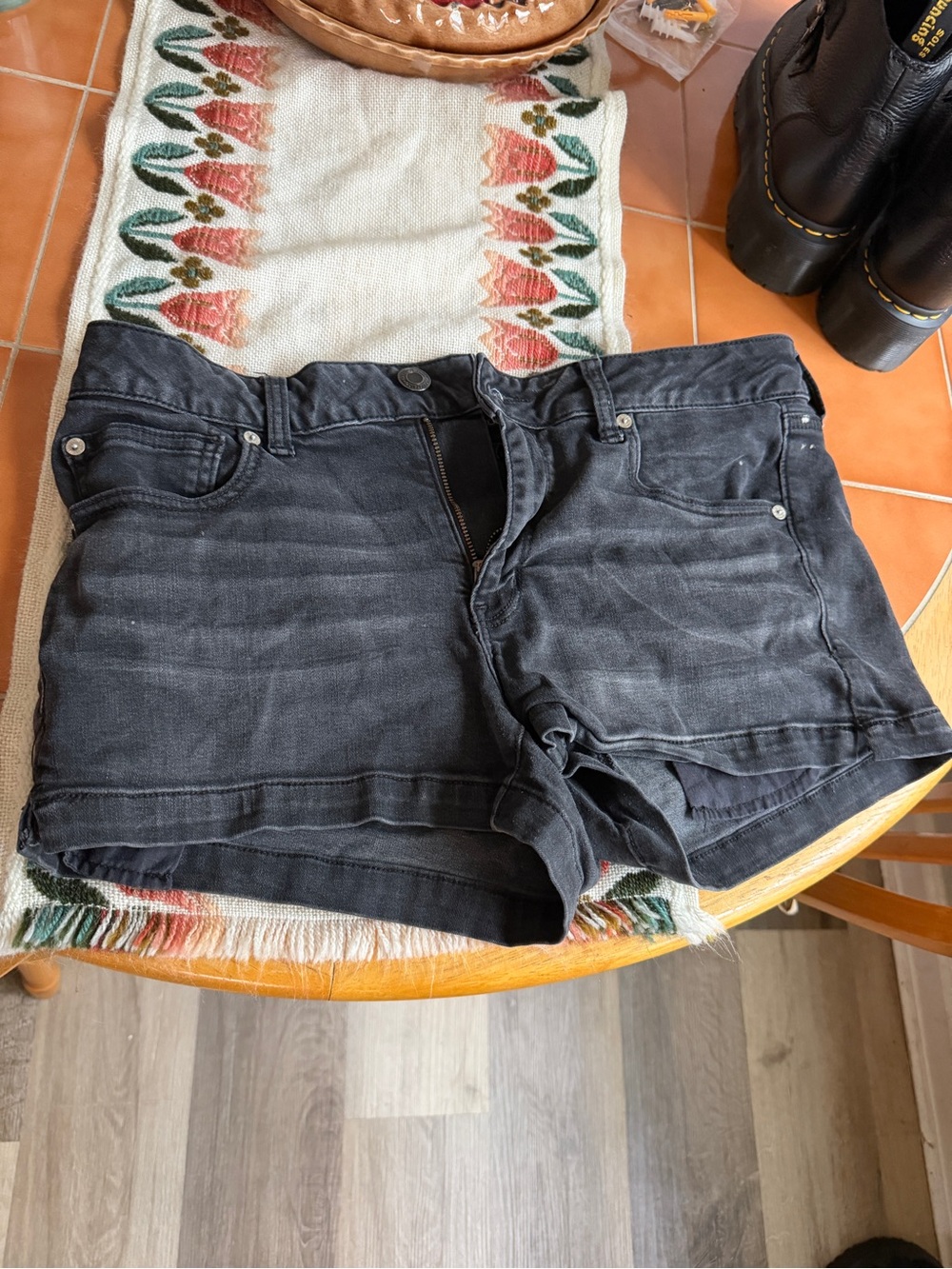 American Eagle Outfitters Black Denim Cutoff Shorts